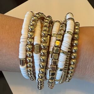 Torrid Mix and Match Gold and White Bracelet Set